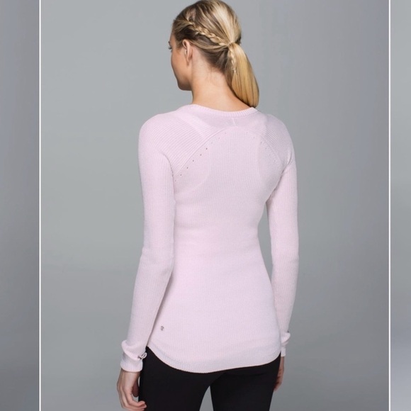 Lululemon Cabin Yogi Long Sleeve Sweater In NTBL/WHT Natural Blush NWT Size 6 - Picture 2 of 11